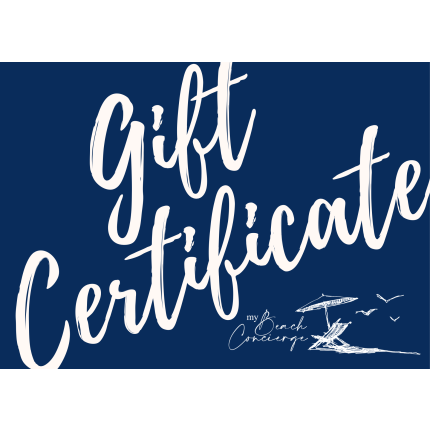 My Beach Concierge gift certificate for beach service and cabana rentals on Anna Maria Island.