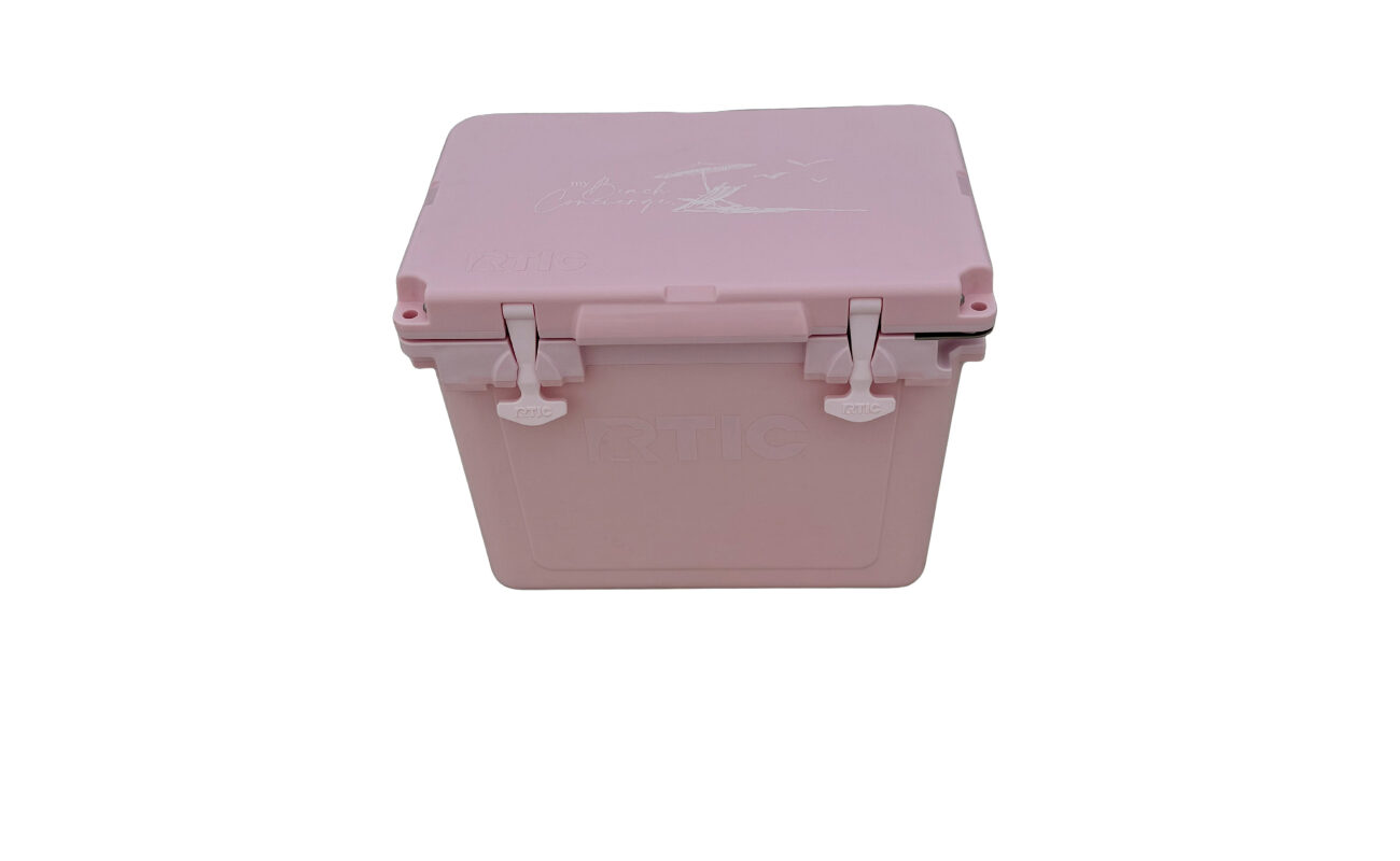 Cute 22-quart cooler with ice for your cold drinks on Anna Maria Island.
